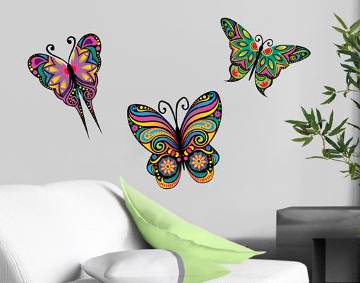 Autocolantes de parede borboletas No.BP23 Mandala Butterflies