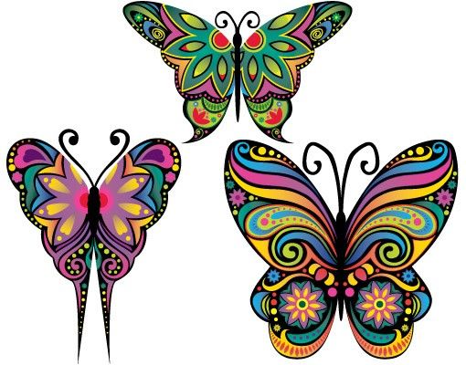 Animal print wall stickers No.BP23 Mandala Butterflies