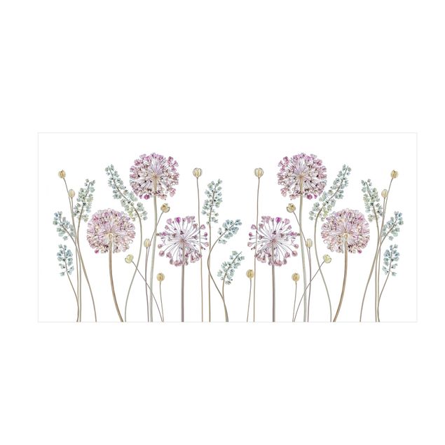 Flower Rugs Allium Illustration