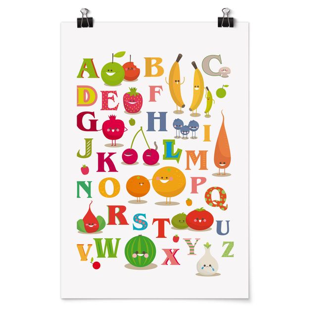 Poster - No.EK120 Funny Fruit & Vegetables Alphabet