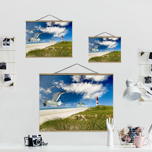 Fabric print with poster hangers - Dune Breeze