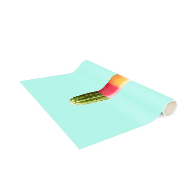 turquoise area rug Popsicle With Cactus