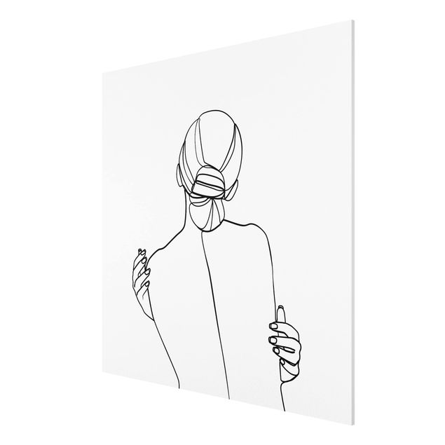 Print on forex - Line Art Woman Back Black And White