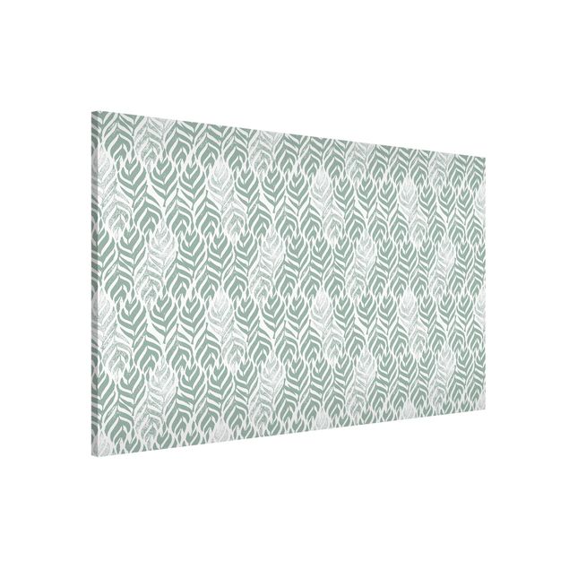 Magnetic memo board - Vintage Pattern Branch With Leaves