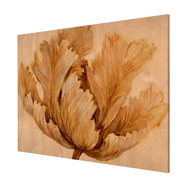Magnetic memo board - Sepia Tulip On Wood