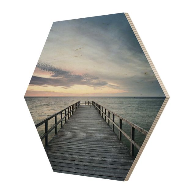 Wooden hexagon - Landing Bridge Boardwalk