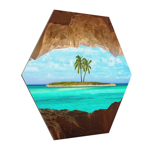 Alu-Dibond hexagon - View of Paradise
