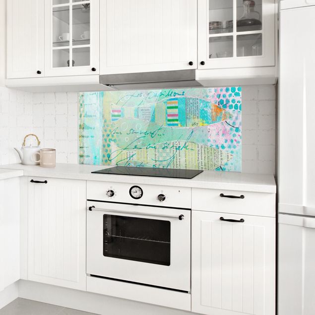 Glass splashback animals Colourful Collage - Fish And Points