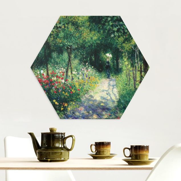 Alu-Dibond hexagon - Auguste Renoir - Women In A Garden
