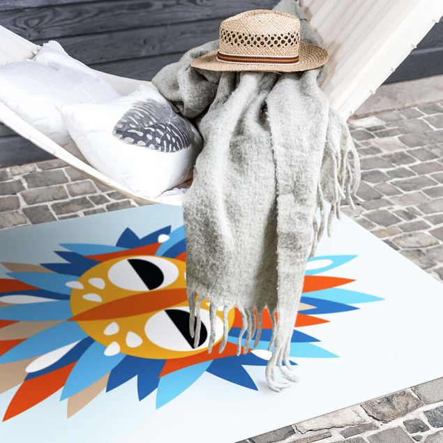 modern area rugs Collage Ethnic Mask - Parrot
