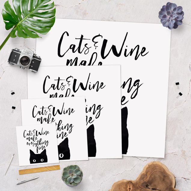 Poster - Cats And Wine make Everything Fine