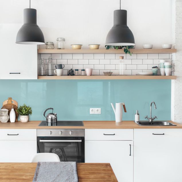 Kitchen wall cladding - Pastel Turquoise