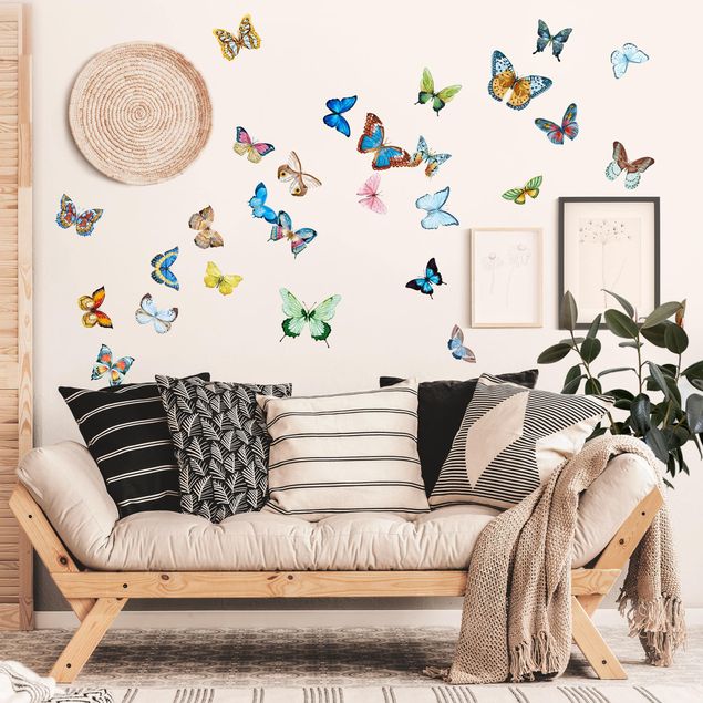 Animal print wall stickers Watercolour Butterflies Set