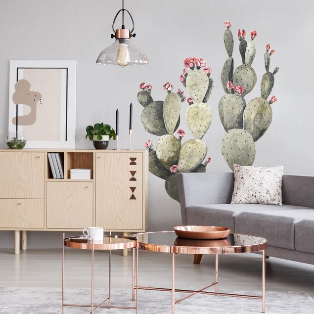 Wall art stickers Watercolour Two Cactuses XXL