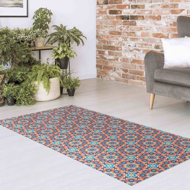 Outdoor rugs Oriental Patterns With Colourful Flowers