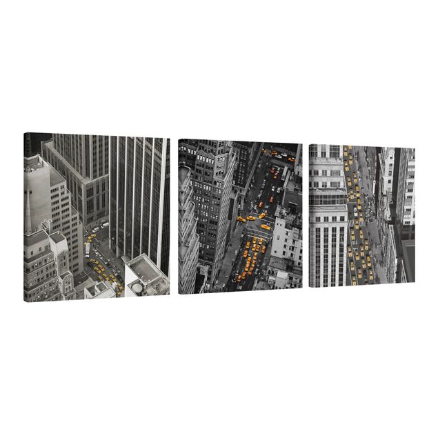 Print on canvas 3 parts - New York Taxis