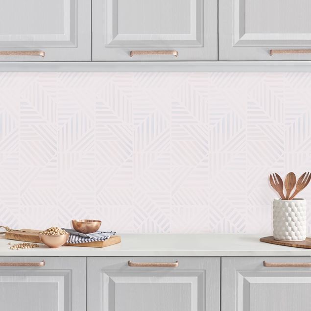 Kitchen splashback patterns Line Pattern Colour Gradient In Light Pink