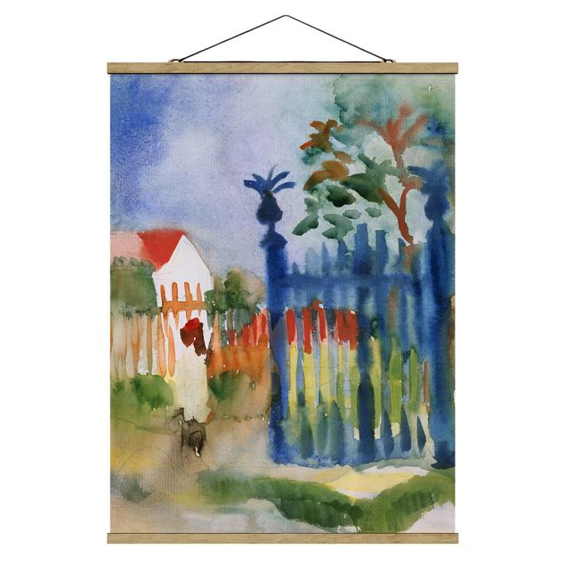Fabric print with poster hangers - August Macke - Garden Gate