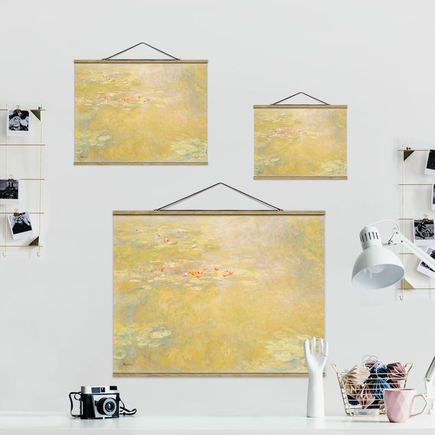 Fabric print with poster hangers - Claude Monet - The Water Lily Pond