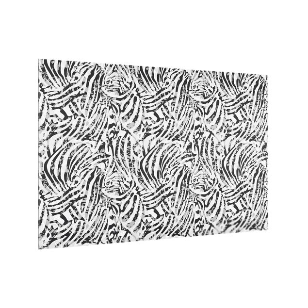 Glass splashback animals Zebra Pattern In Shades Of Grey