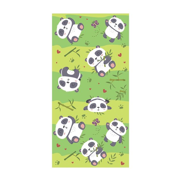 modern area rugs Cute Panda On Green Meadow