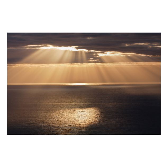 Print on aluminium - Sun Beams Over The Ocean