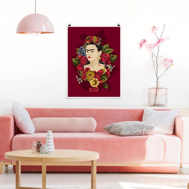Poster art print - Frida Kahlo - Roses