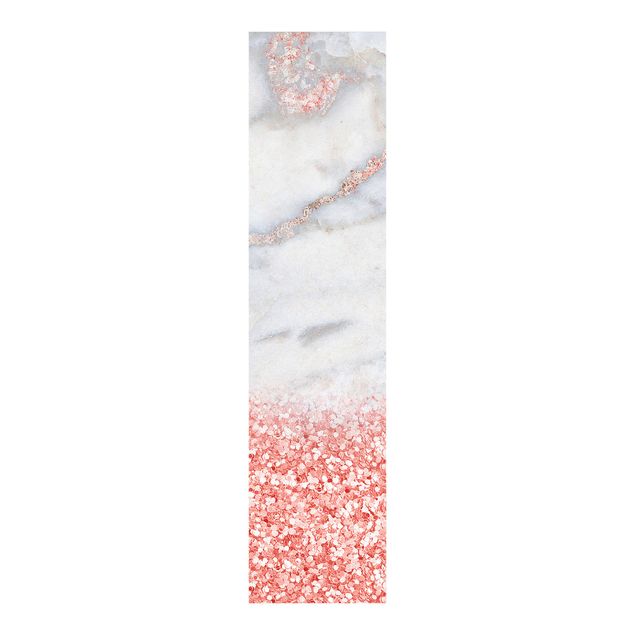 Sliding panel curtain - Marble Look With Pink Confetti