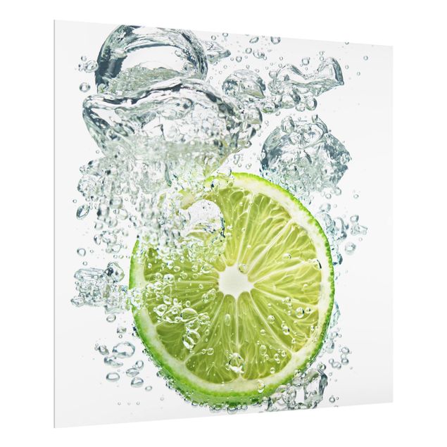 Glass Splashback - Lime Bubbles - Square 1:1