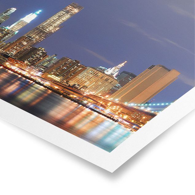 Panoramic poster architecture & skyline - Manhattan In New York City