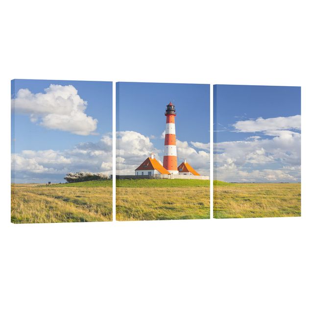 Print on canvas 3 parts - Lighthouse In Schleswig-Holstein