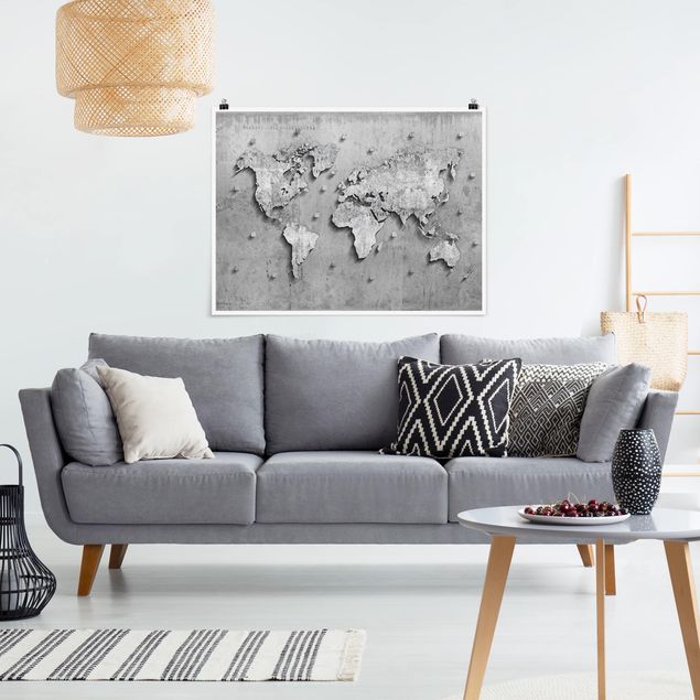 Poster - Concrete World Map