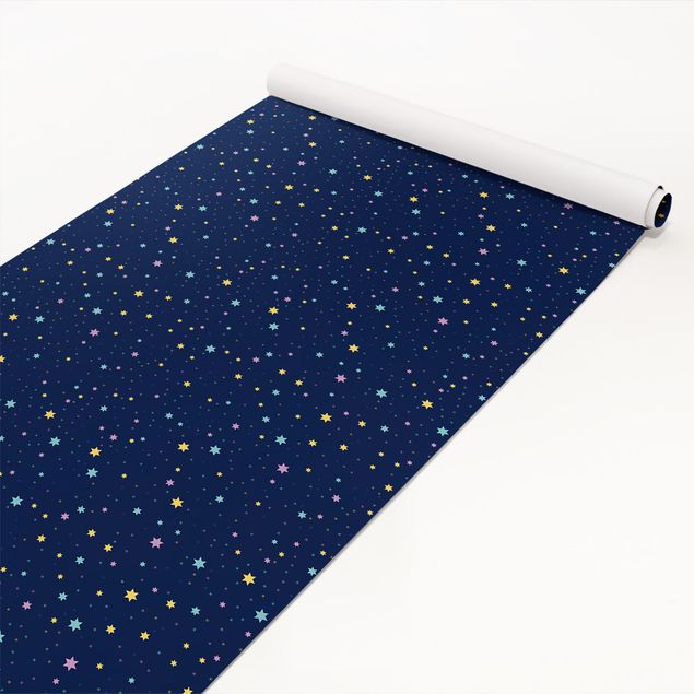 Adhesive film for furniture - Nightsky Children Pattern With Colourful Stars