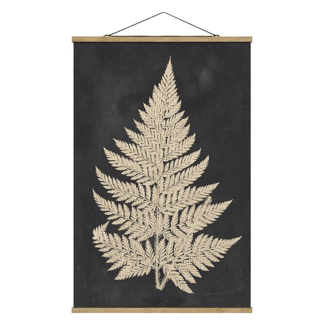 Fabric print with poster hangers - Fern With Linen Structure I