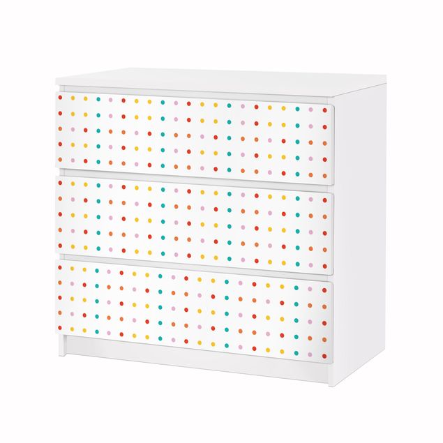Adhesive film for furniture IKEA - Malm chest of 3x drawers - No.UL748 Little Dots