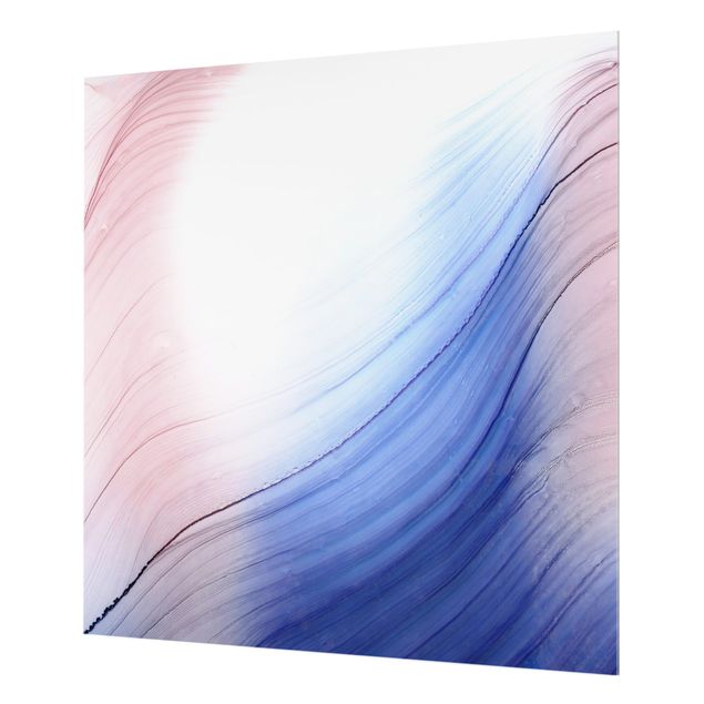 Splashback - Mottled Colours Blue With Light Pink - Square 1:1