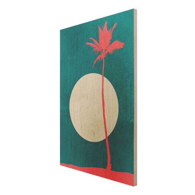 Print on wood - Palm Tree Carribean