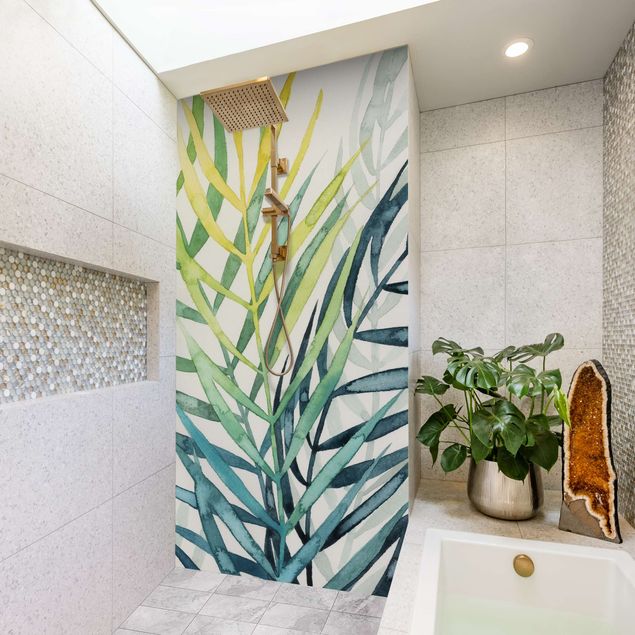 Shower wall panels Tropical Foliage - Palm Tree
