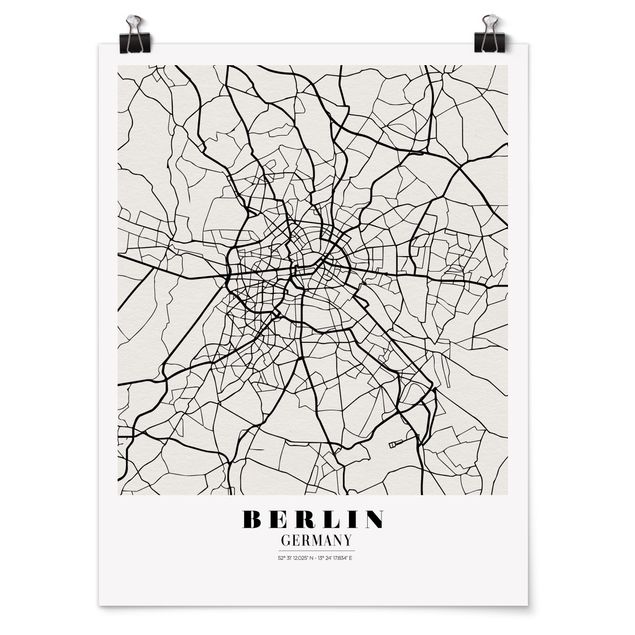 Poster city, country & world maps - Berlin City Map - Classic