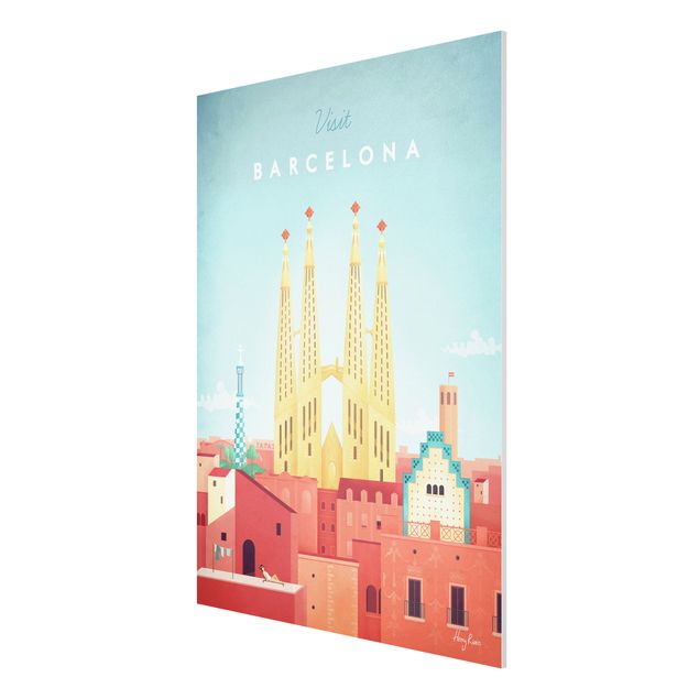 Print on forex - Travel Poster - Barcelona