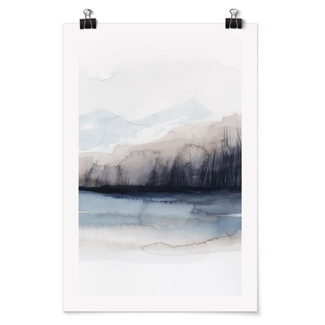 Poster abstract - Lakeside With Mountains I