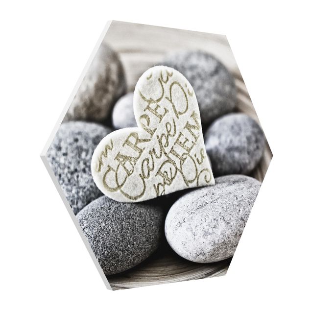 Hexagon Picture Forex - Carpe Diem Heart With Stones