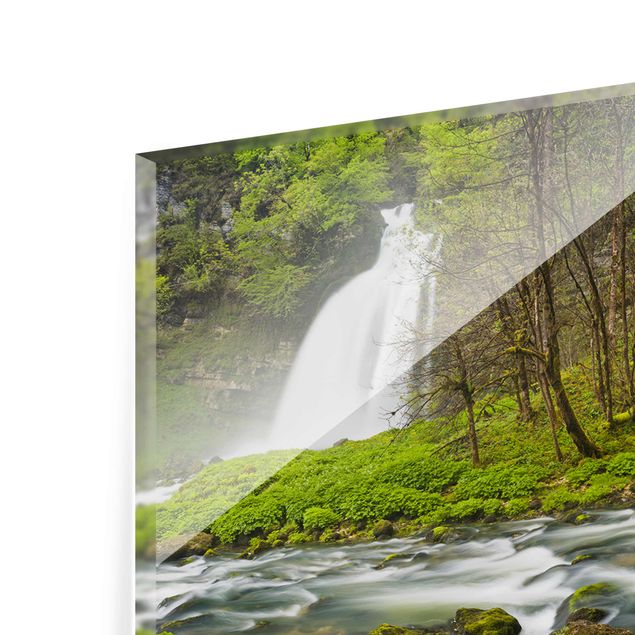 Glass print - Waterfalls Cascade De Flumen