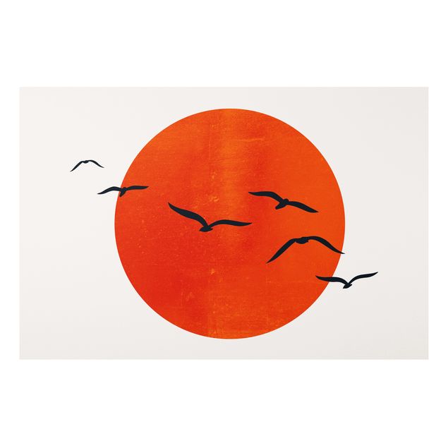 Print on forex - Flock Of Birds In Front Of Red Sun I