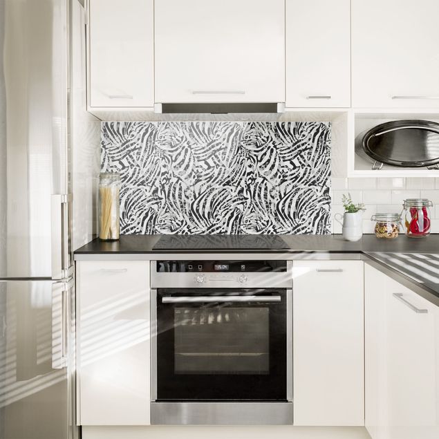 Glass splashback abstract Zebra Pattern In Shades Of Grey
