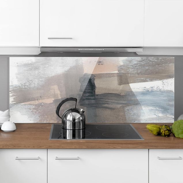 Glass splashback abstract Shades In Sepia