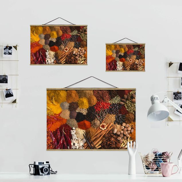 Fabric print with poster hangers - Exotic Spices