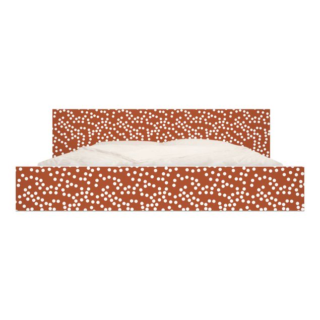 Adhesive film for furniture IKEA - Malm bed 180x200cm - Aboriginal Dot Pattern Brown