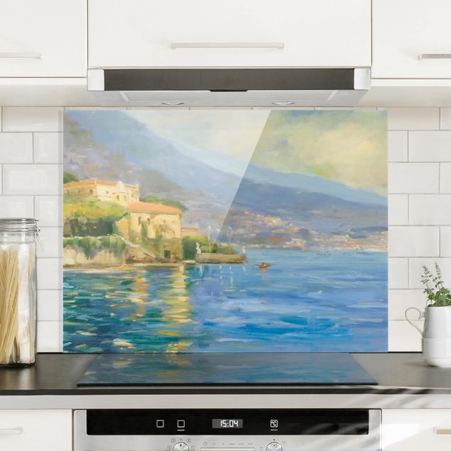 Glass splashback kitchen architecture and skylines Italian Landscape - Sea