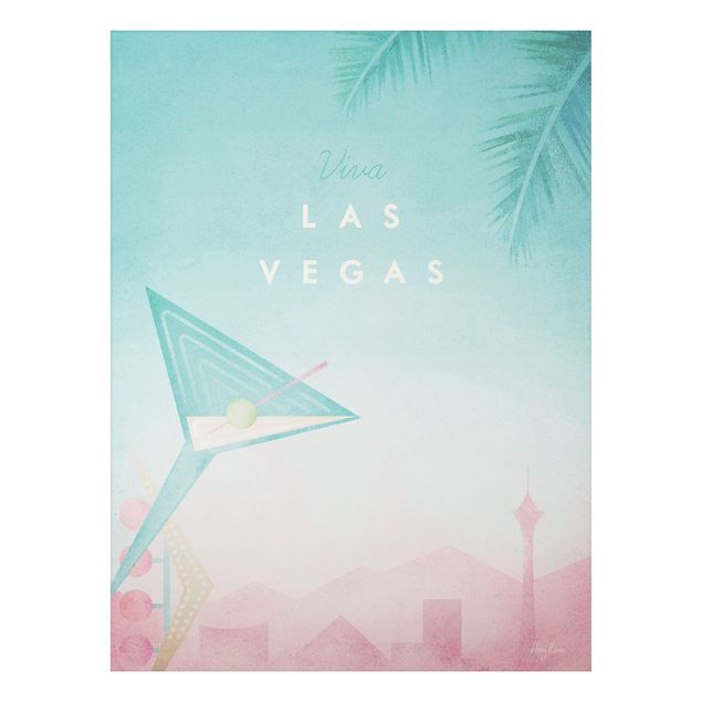 Print on aluminium - Travel Poster - Viva Las Vegas